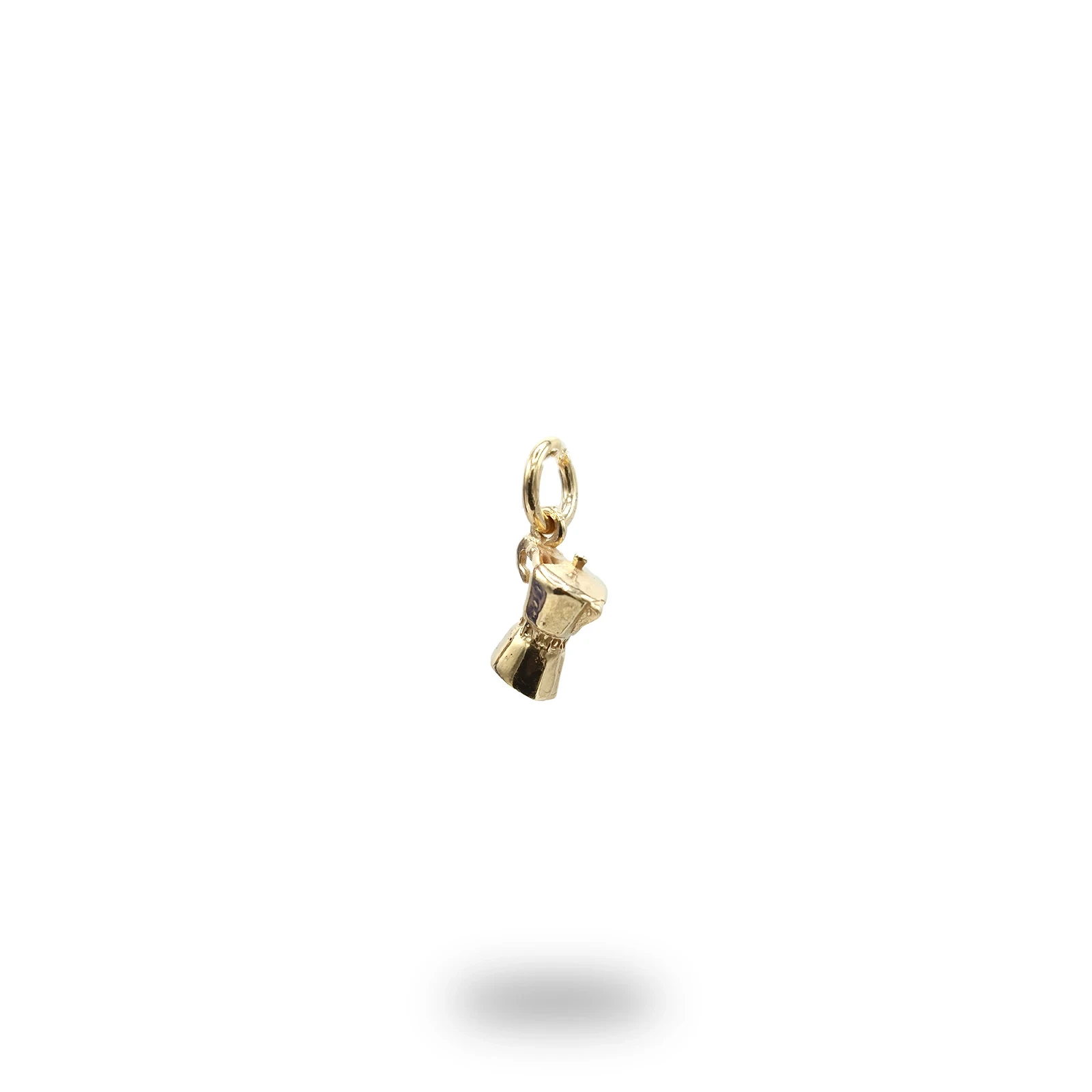 Mini charm in argento 800 a forma di moka, simbolo dell’autentico caffè italiano