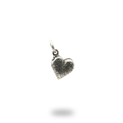 Pendente Cuore apribile con cuoricino interno in argento 925 brunito artigianale
