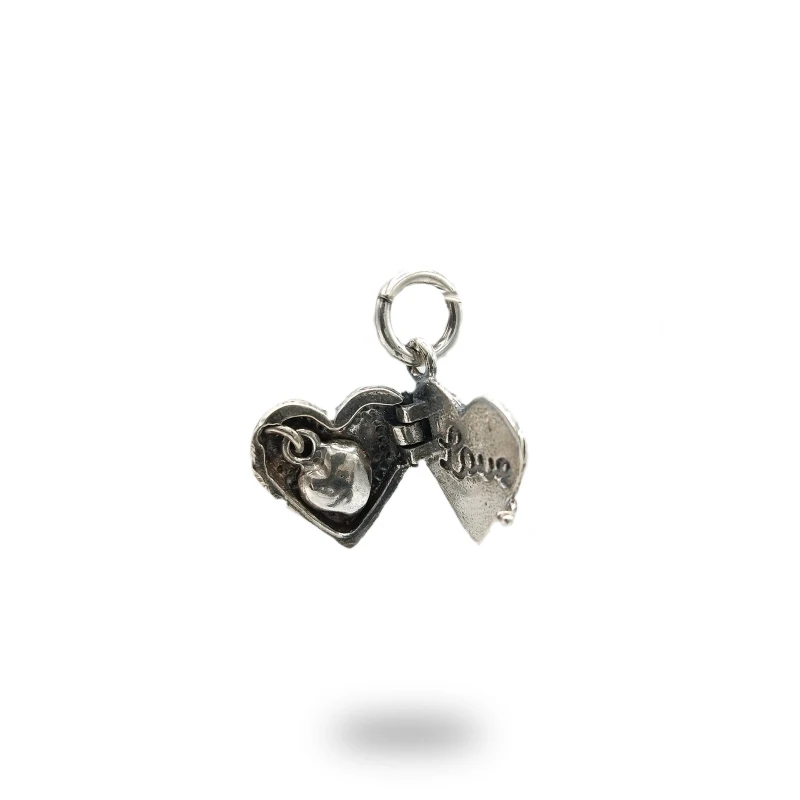 Pendente Cuore Apribile Argento 925 Brunito – Artigianato Italiano