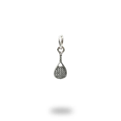 Ciondolo Racchetta da Padel in argento 800 brunito, sport e stile italiano