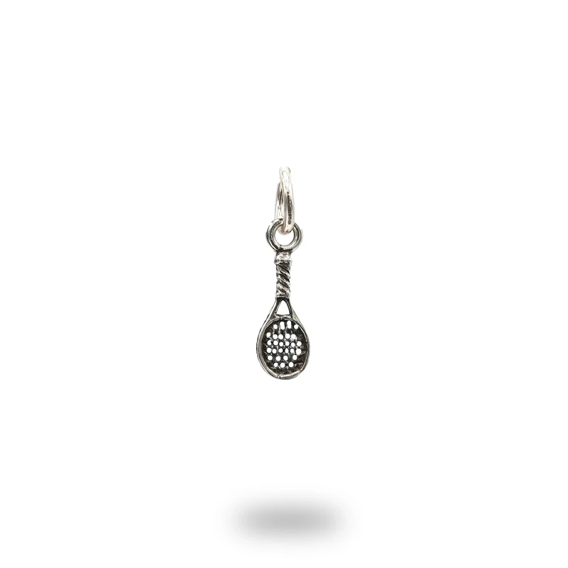 Ciondolo Racchetta da Tennis in argento 800 brunito, eleganza sportiva italiana