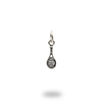 Ciondolo Racchetta da Tennis in argento 800 brunito, eleganza sportiva italiana