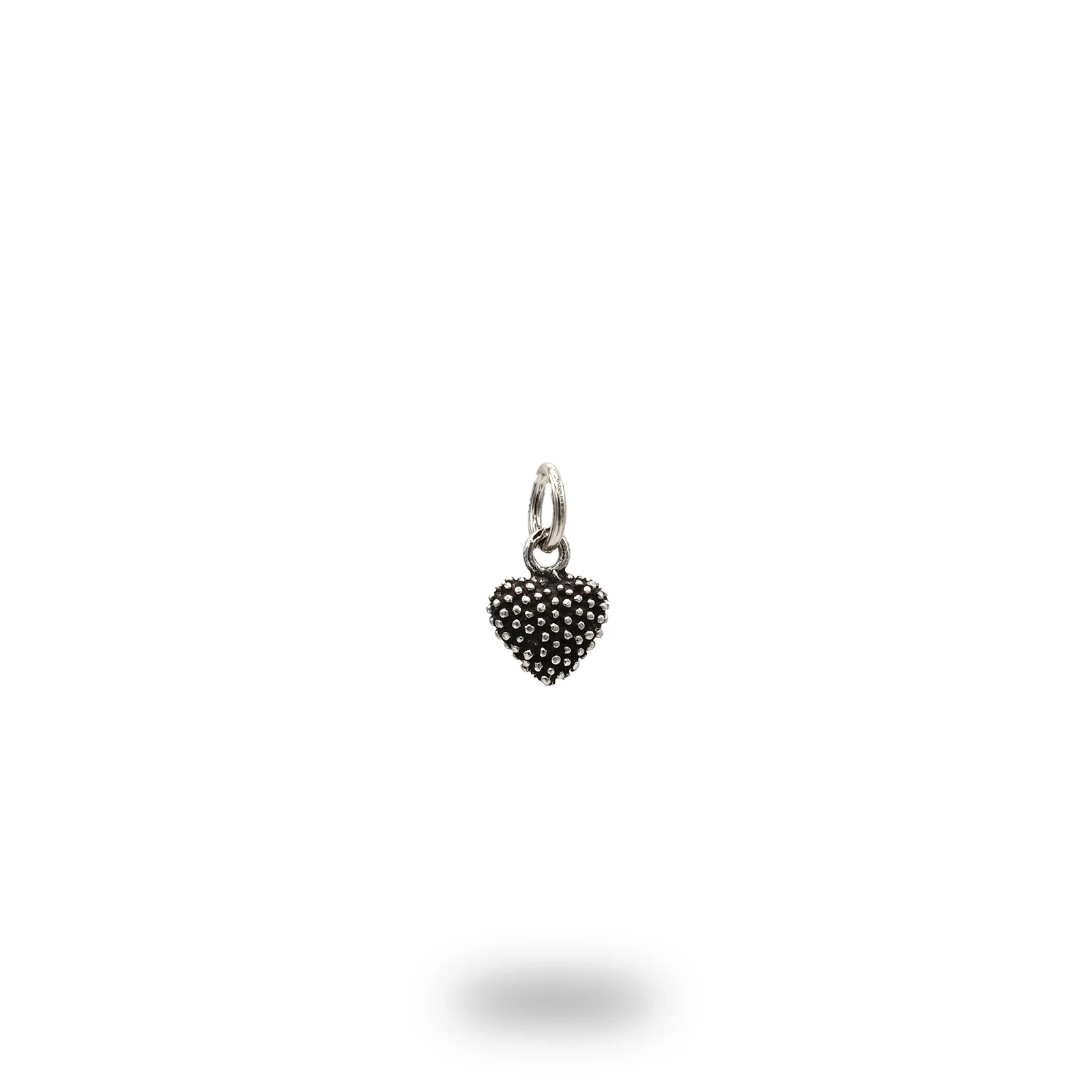Pendente Cuore Pralinato in argento 800 artigianale