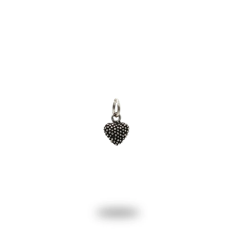 Pendente Cuore Pralinato in argento 800 artigianale