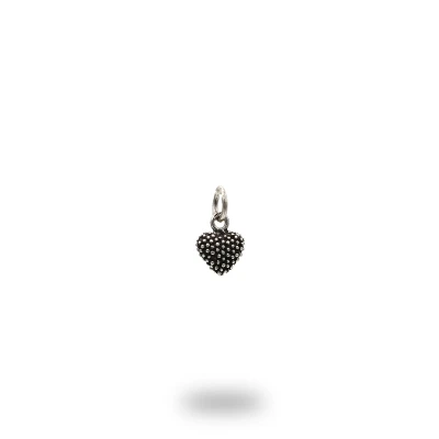 Pendente Cuore Pralinato in argento 800 artigianale