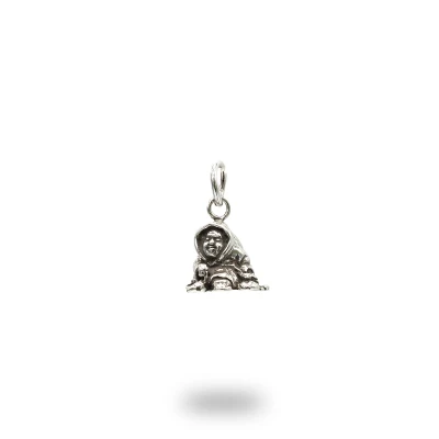 Ciondolo con Monaco in argento 800 brunito – gioiello artigianale italiano