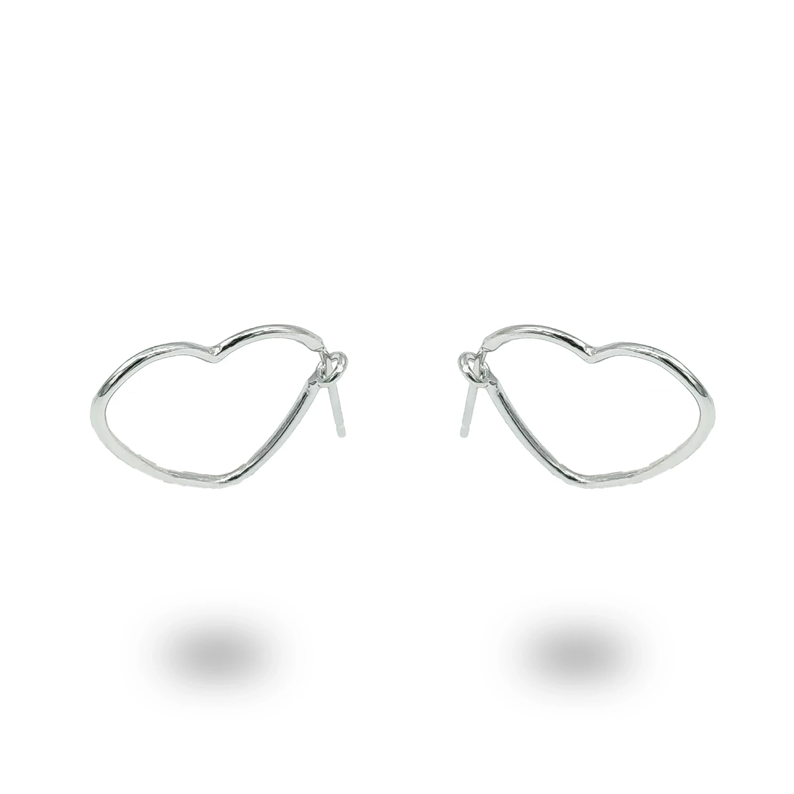 Orecchini Cuore in argento 925 rodiato, romantici e luminosi