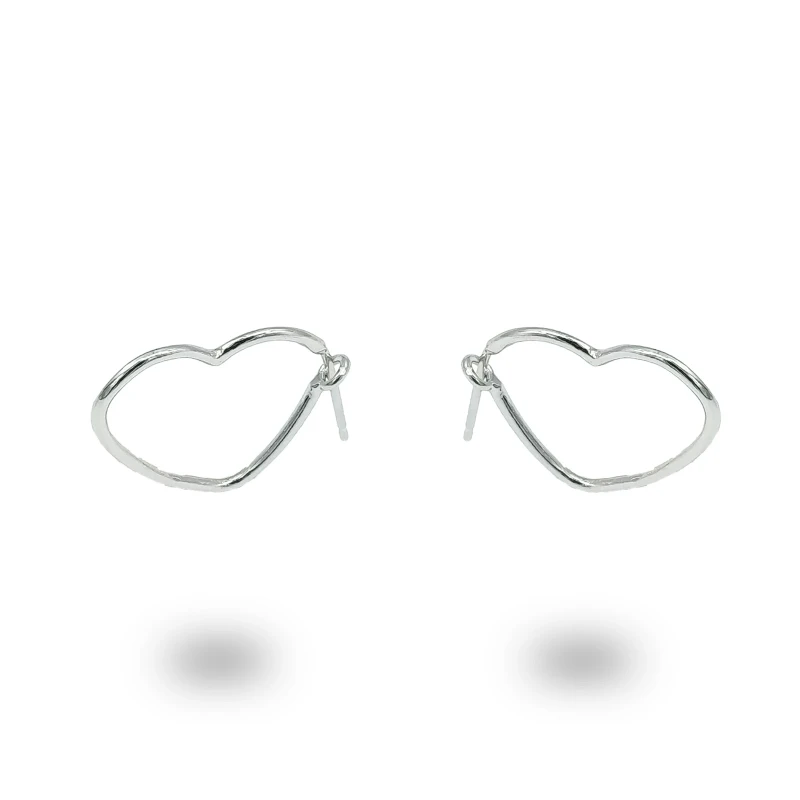 Orecchini Cuore in argento 925 rodiato, romantici e luminosi