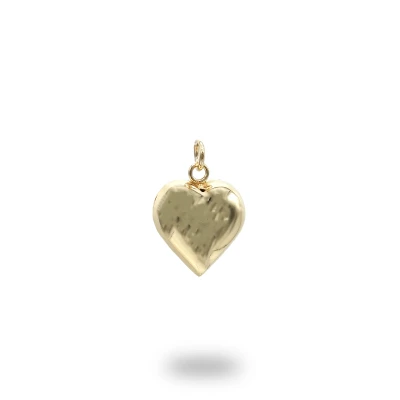 Pendente Cuore Chiama Angeli in argento 800 dorato artigianale