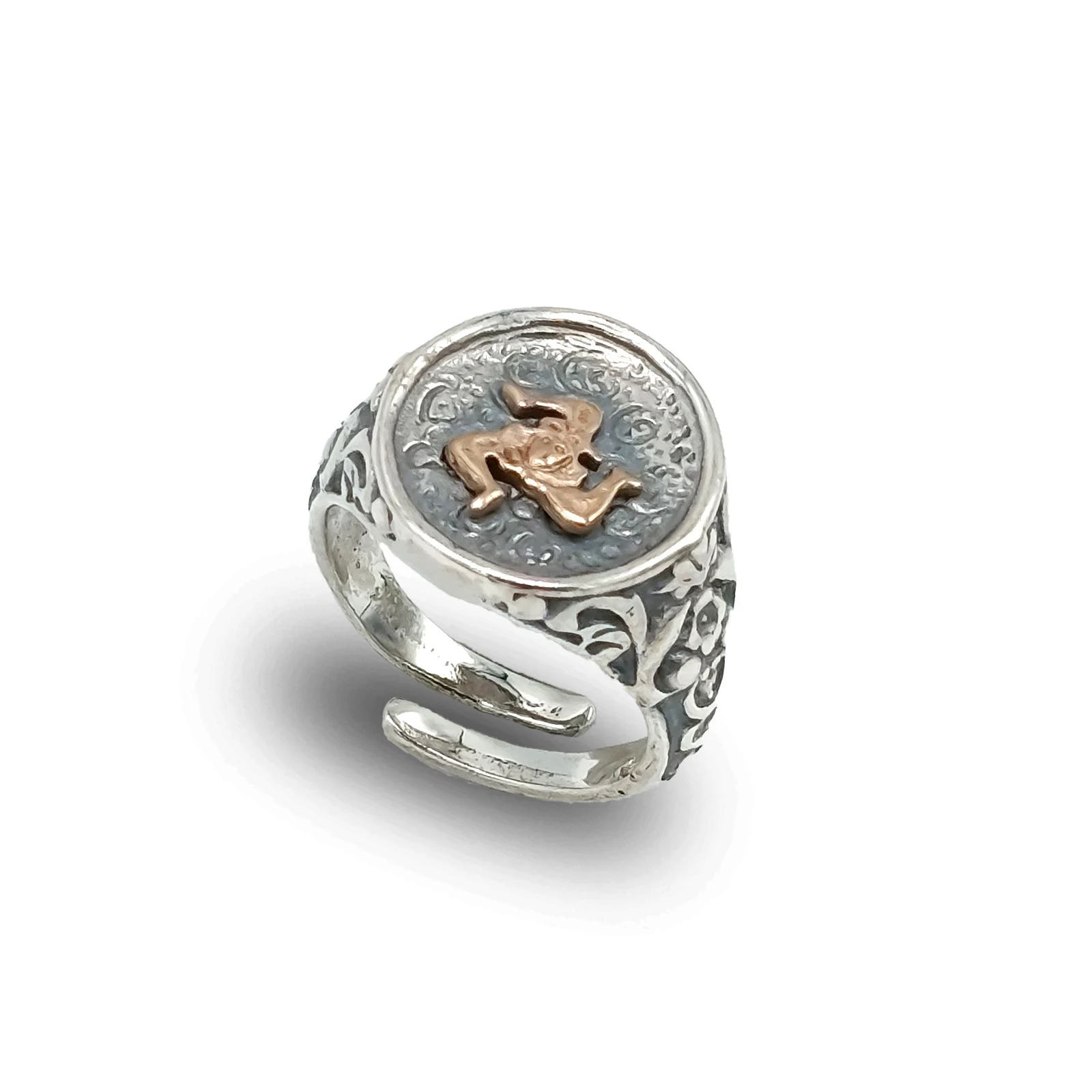 Anello Trinacria Donna Bronzo e Argento 925 – Artigianale