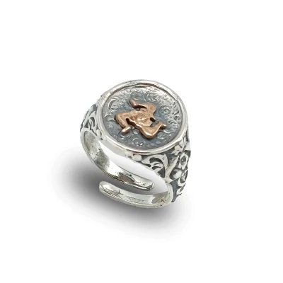 Anello Trinacria Donna Bronzo e Argento 925 – Artigianale