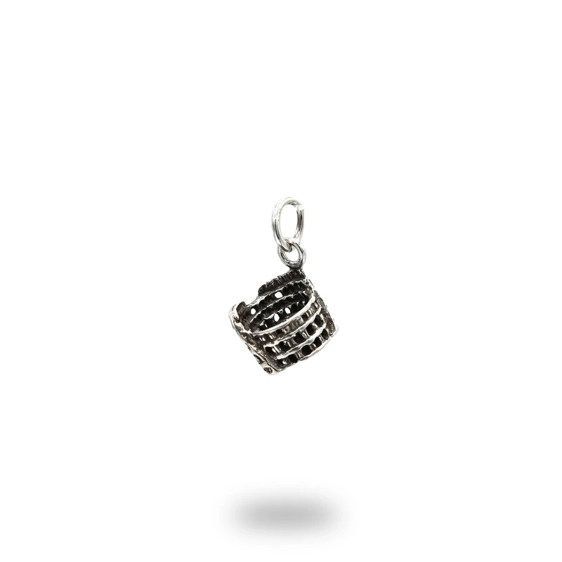 Charm Colosseo in argento 800 brunito, simbolo eterno di Roma e della storia