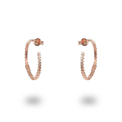 Orecchini a campanella con stelle in argento 925 placcato oro rosa, simbolo di luce e tradizione