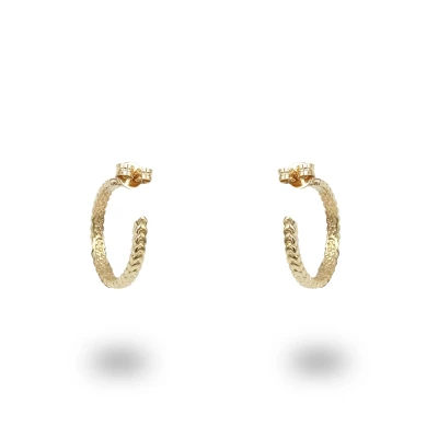 Orecchini campanella piccoli con cuori in argento 925 dorato, dolcezza e luce artigianale