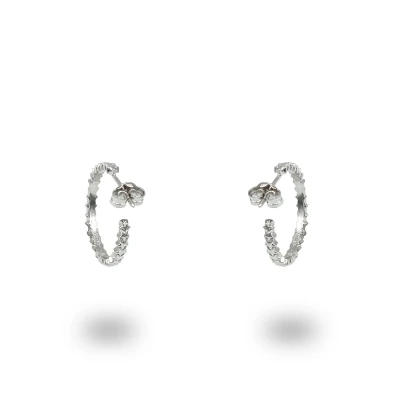 Orecchini campanella piccoli con stelle in argento 925 rodiato, luce e stile celeste artigianale