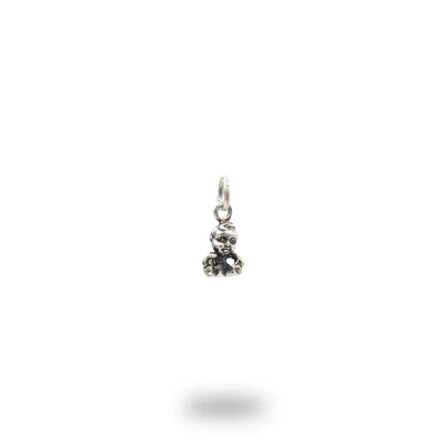 Pendente Bimbo con ciuccio in argento 800 artigianale