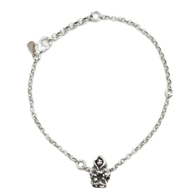Bracciale in argento 925 brunito con Monaciello passante, simbolo tradizionale e artigianale italiano
