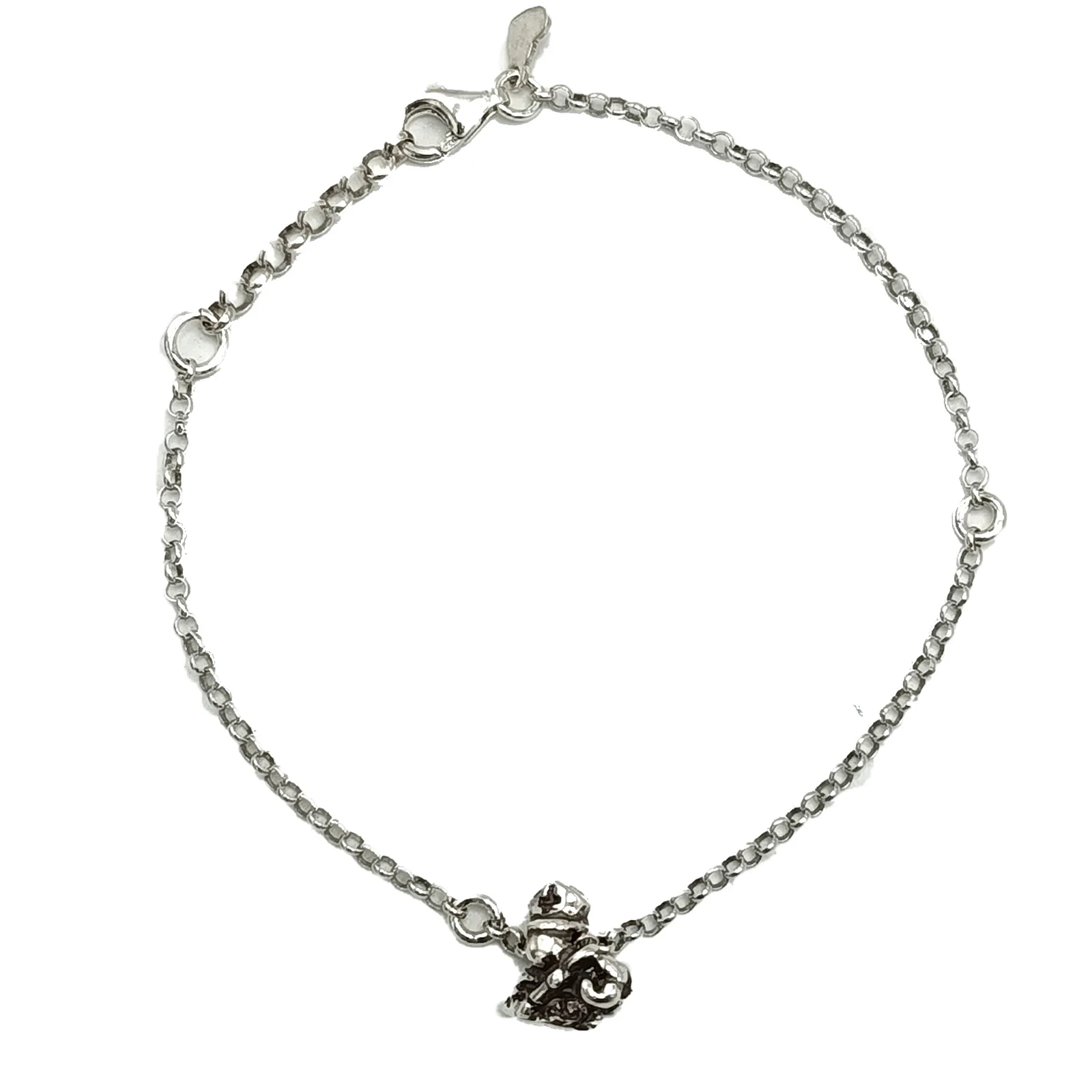 Bracciale in argento 925 brunito con San Gennaro passante, simbolo di protezione e tradizione napoletana