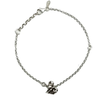 Bracciale in argento 925 brunito con San Gennaro passante, simbolo di protezione e tradizione napoletana