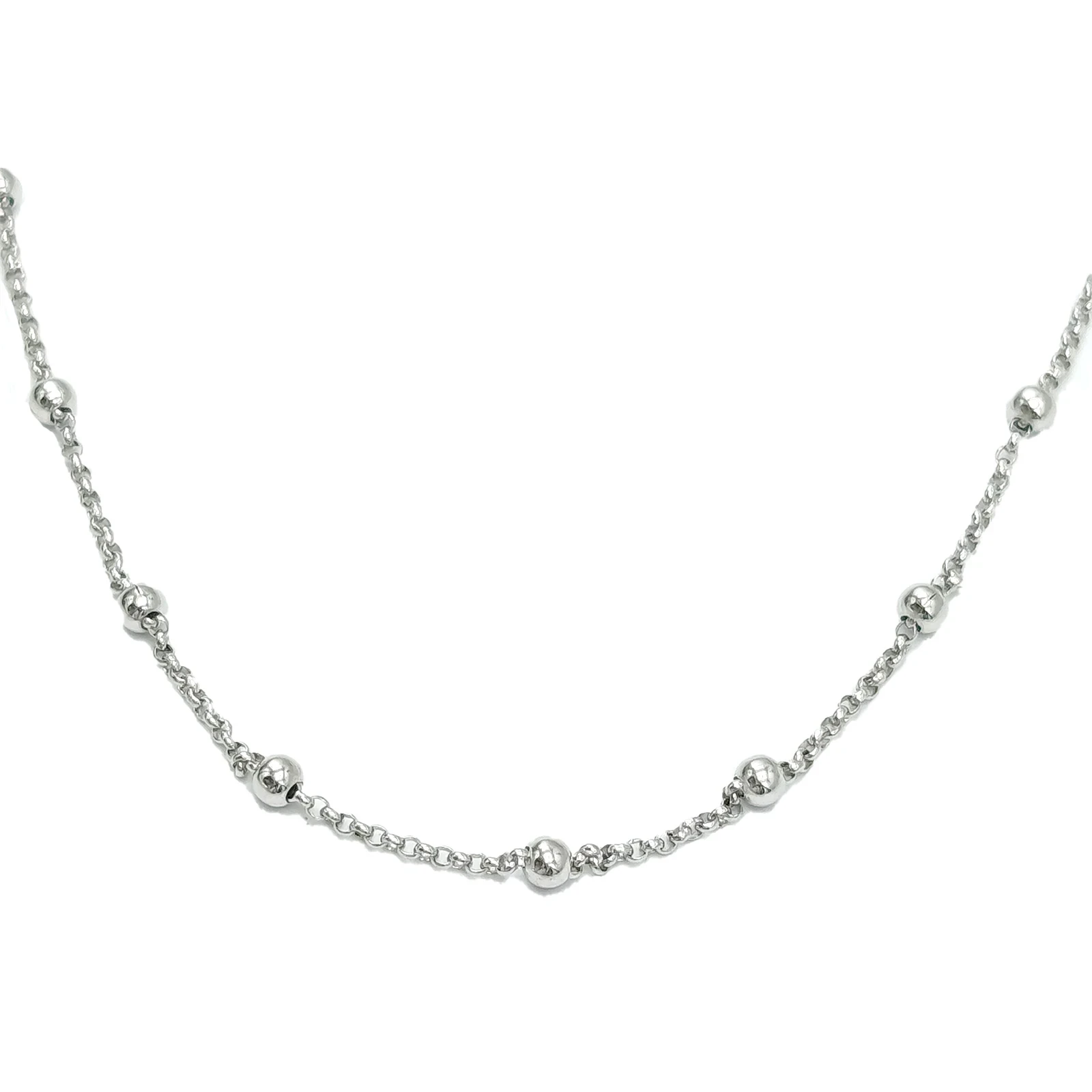 Collana rosario artigianale in argento 925 rodiato, simbolo di fede ed eleganza