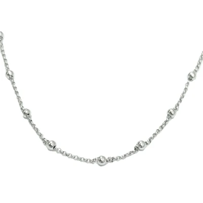 Collana rosario artigianale in argento 925 rodiato, simbolo di fede ed eleganza