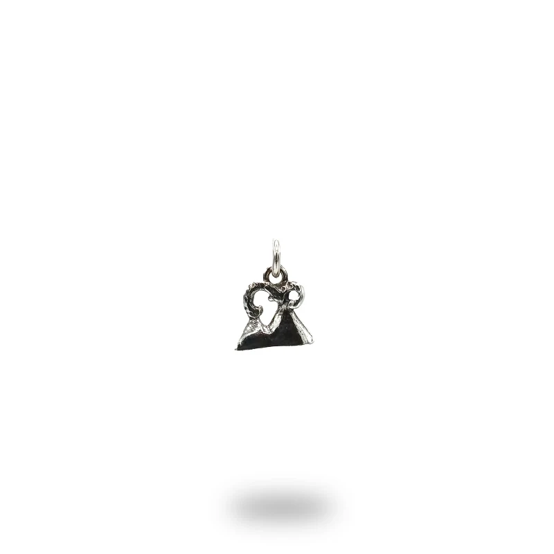 Charm mini con Vesuvio in argento 925 brunito – gioiello artigianale italiano