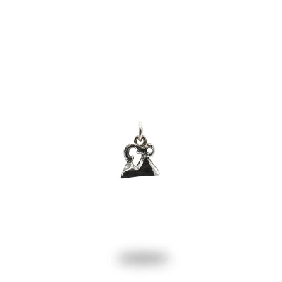 Charm mini con Vesuvio in argento 925 brunito – gioiello artigianale italiano