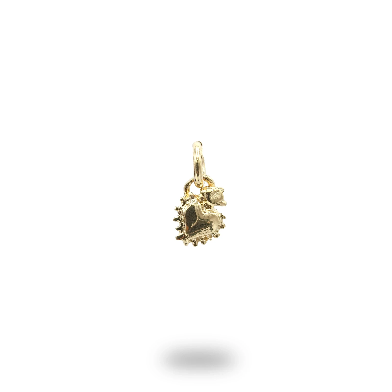 Charm mini cuore ex voto in argento 925 dorato, gioiello artigianale italiano