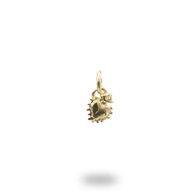 Charm mini cuore ex voto in argento 925 dorato, gioiello artigianale italiano