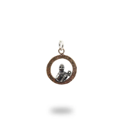 Ciondolo San Gennaro in argento 925 e bronzo, gioiello artigianale simbolico