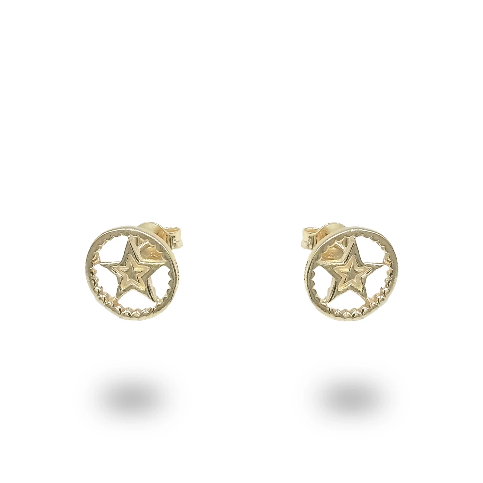 Orecchini con stella in argento 925 dorato, simbolo di luce e ispirazione