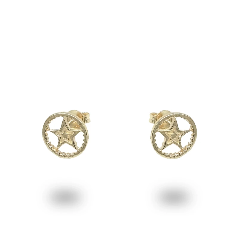Orecchini con stella in argento 925 dorato, simbolo di luce e ispirazione