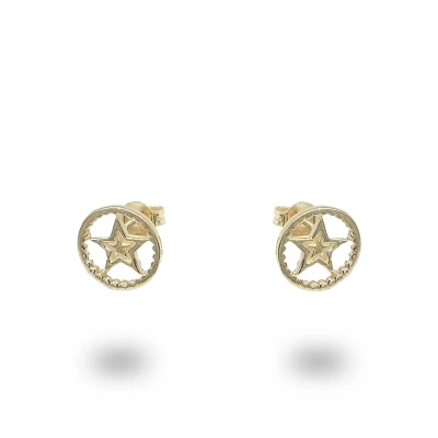 Orecchini con stella in argento 925 dorato, simbolo di luce e ispirazione