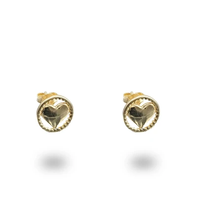 Orecchini con cuore in argento 925 dorato artigianali