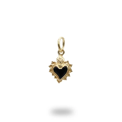 Cuore Ex Voto Argento Dorato e Smalto – Artigianato Italiano