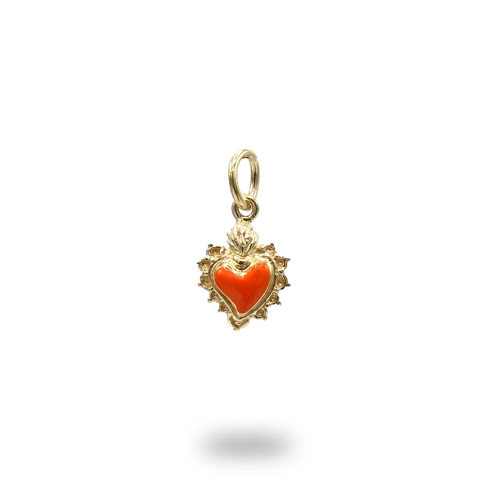 Cuore Ex Voto Argento Dorato e Smalto – Artigianato Italiano