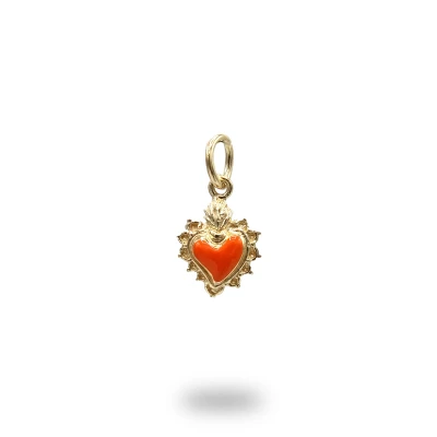 Cuore Ex Voto Argento Dorato e Smalto – Artigianato Italiano