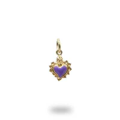 Cuore Ex Voto Argento Dorato e Smalto – Artigianato Italiano