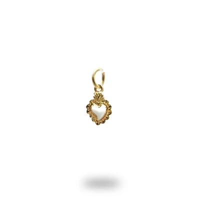Cuore Ex Voto Argento Dorato Smaltato – Fatto a Mano in Italia