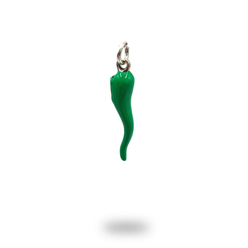 Corno Scaramantico in Argento 800 Brunito con Smalto Colorato| Made in Italy