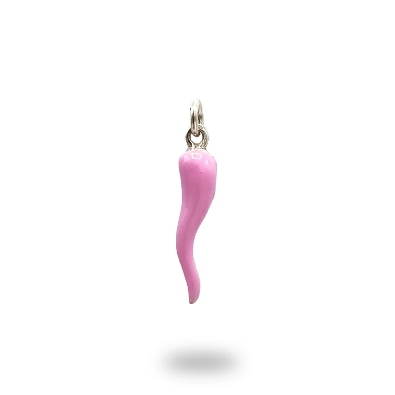Corno Scaramantico in Argento 800 Brunito con Smalto Colorato| Made in Italy
