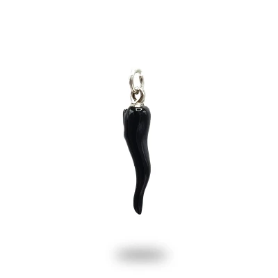 Corno Scaramantico in Argento 800 Brunito con Smalto Colorato| Made in Italy
