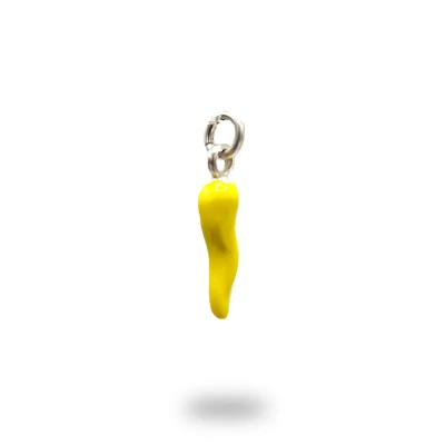 Corno Scaramantico in Argento 800 Brunito Smaltato | Amuleto