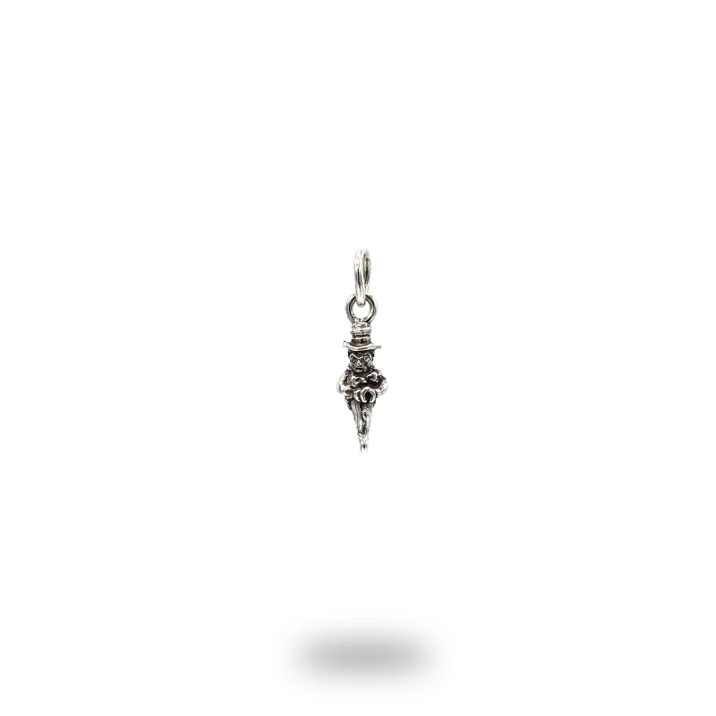 Corno con Gobbo in Argento 800 Brunito con Smalto Rosso | Made in Italy