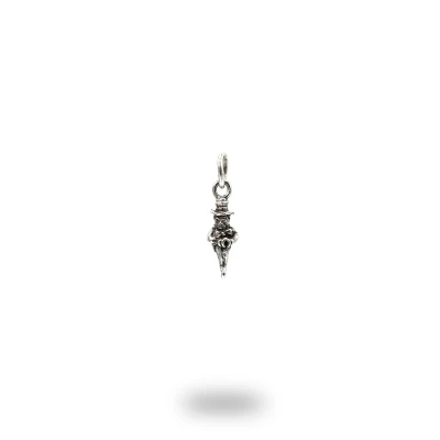 Corno con Gobbo in Argento 800 Brunito con Smalto Rosso | Made in Italy
