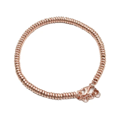 Bracciale spina in argento 925 rosato, design moderno artigianale Made in Italy