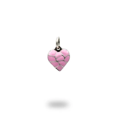 Pendente Cuore Sezioni Argento 925 Smaltato – Made in Italy