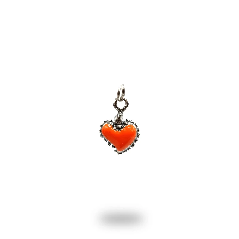 Cuore Ex Voto Argento 925 Brunito con Smalto | Artigianale Italiano