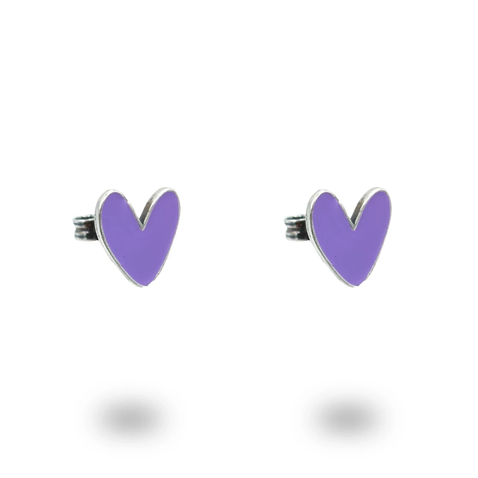 Orecchini Cuore Liberty in Argento 925 Smaltato Rosso