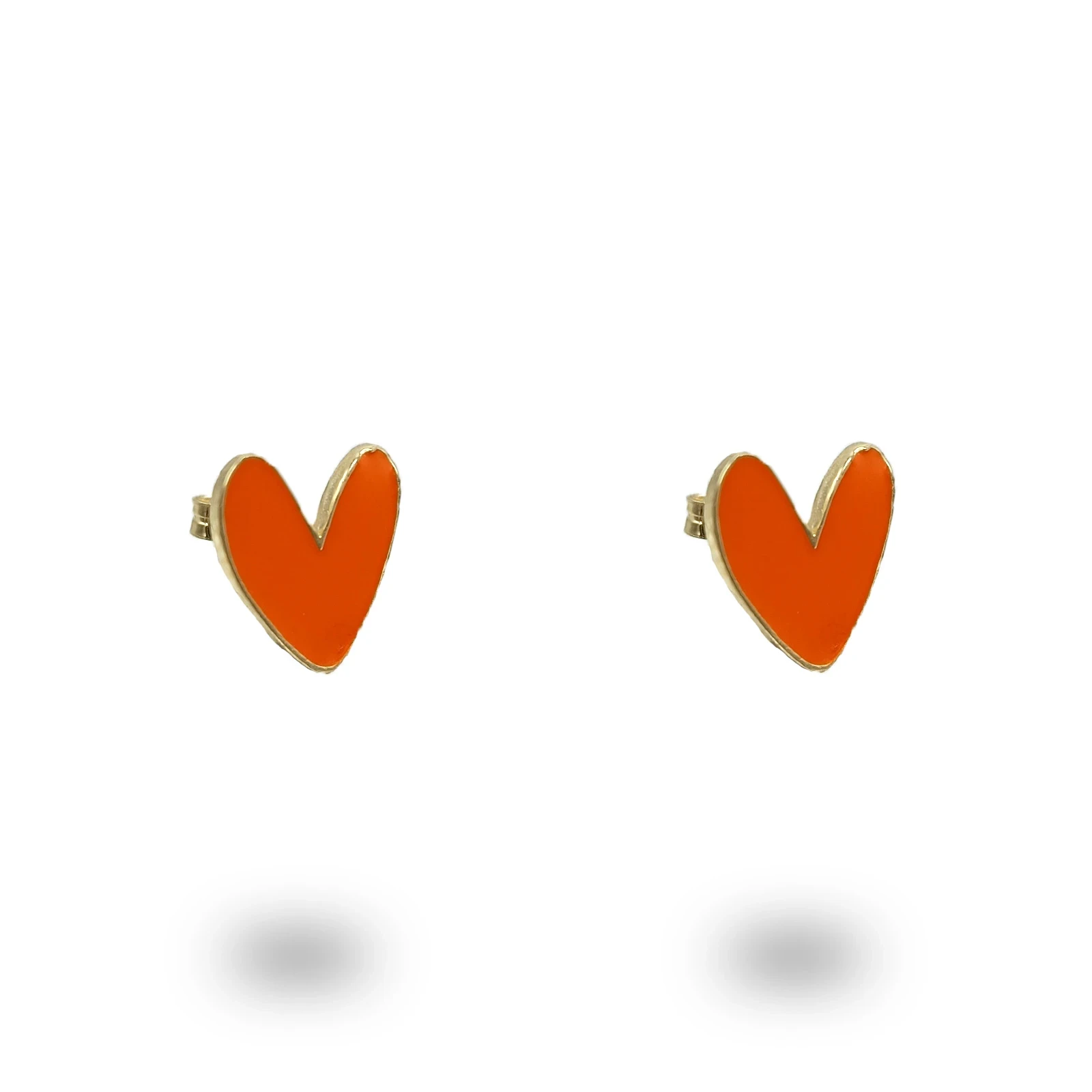 Orecchini Cuore Liberty in Argento 925 Dorato Smalto Personalizzabile